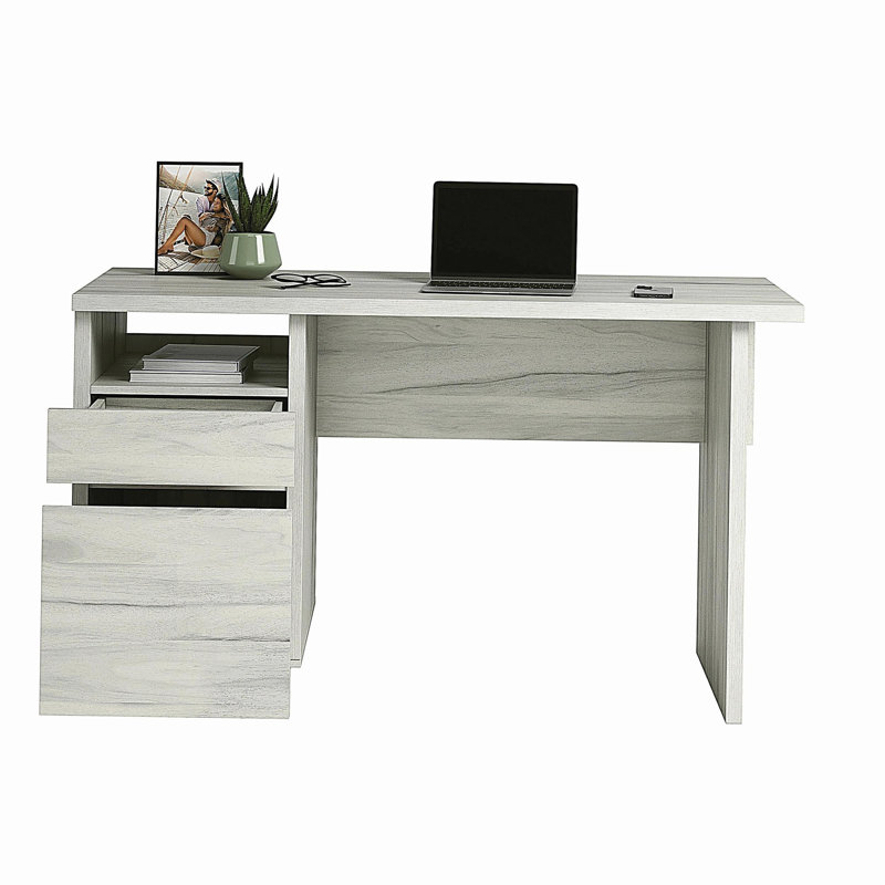 Bureau avec tiroir classeur, finition blanche