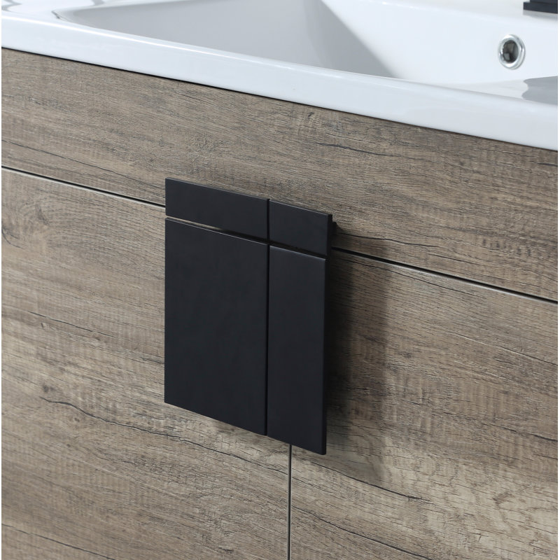 Ensemble de meuble-lavabo simple 36 po Maisie, Noir mat, Gris ombré