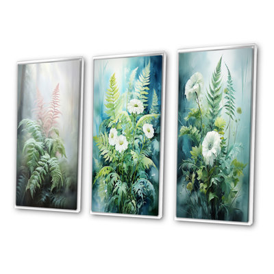 «Ferns Romantic Impression», 3 pièces sur toile