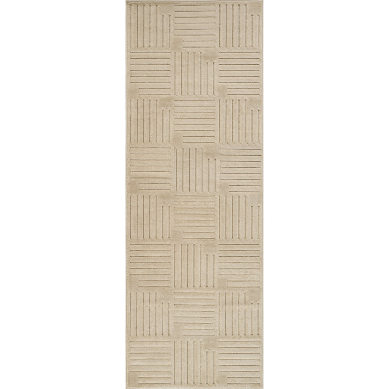 Ranota In- & Outdoor Scandi Modern Boho Beige Area Rug, Runner 80 x 230cm