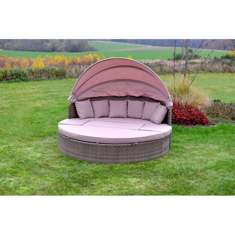 Kollett 183cm Wide Metal Patio Daybed with Cushions