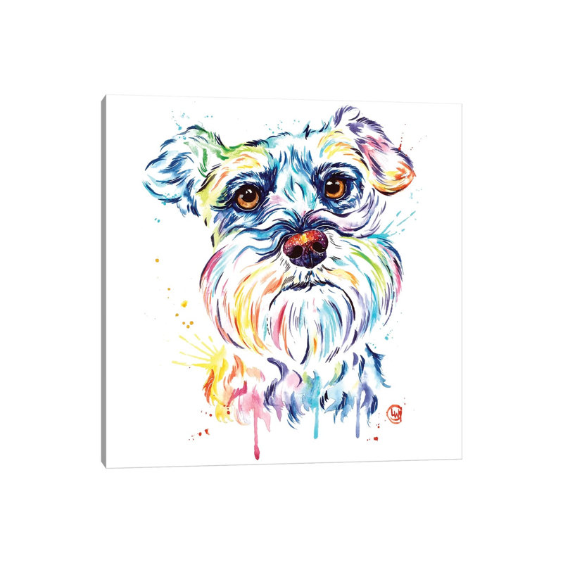 Schnauzer by Lisa Whitehouse - Wrapped Canvas Painting, 30.48 cm H x 30.48 cm W