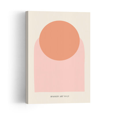 Abstract Peach Arch Abstract Contemporary Geometric Wall Art Print by Talitha McQueen - Wrapped Canvas Print