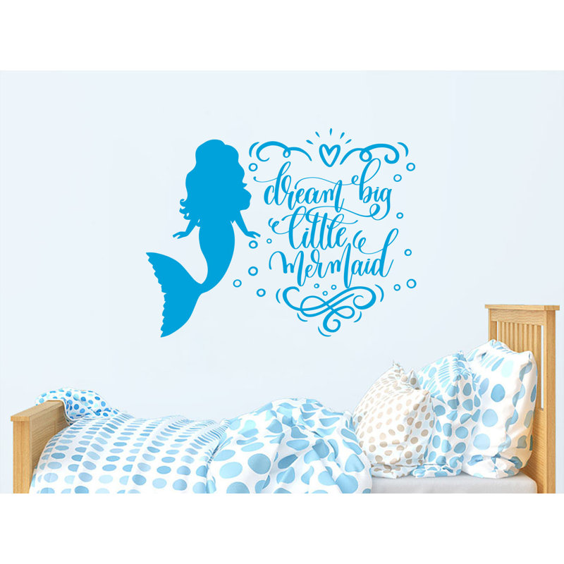Autocollant mural Dream Big Little Mermaid, Bleu givré