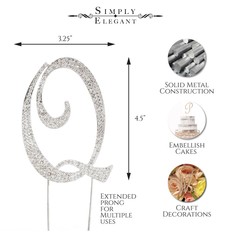 Surmatelas à gâteau "q" rhinestone, Argent