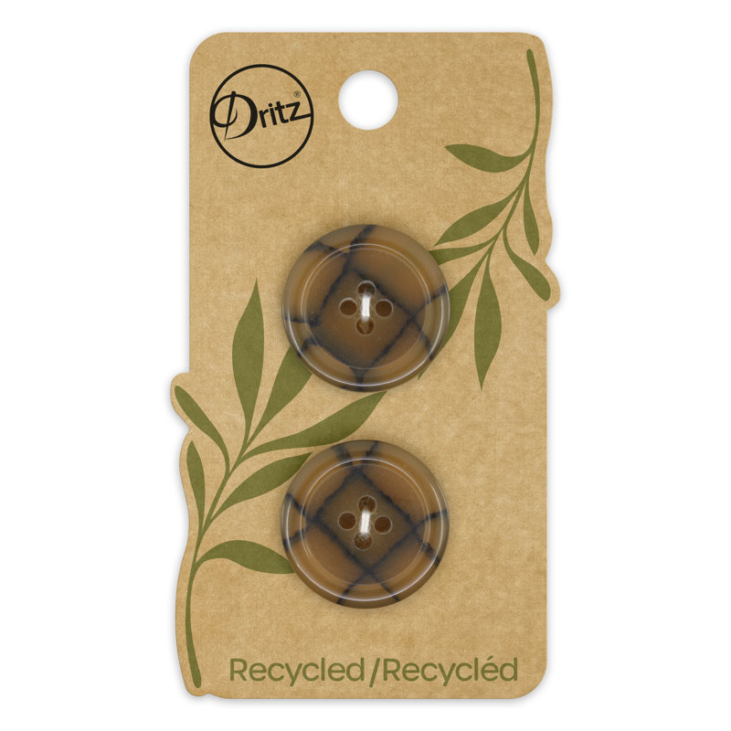 Bouton rond en polyester recyclé Dritz