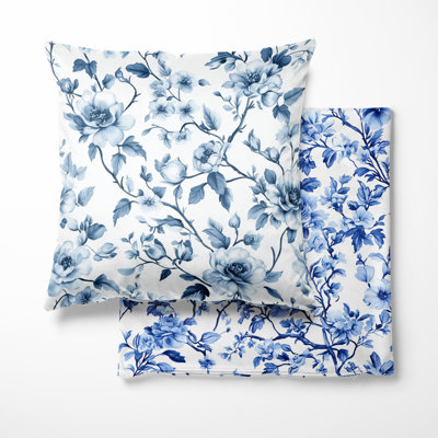 French Country Throw Cushion - French Garden Toile Decorative Cushion
