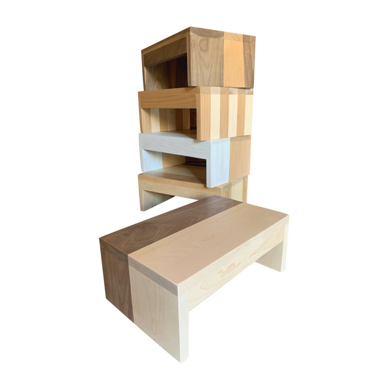 Kenzli 1 - Step Wood Step Stool, Birch Poplar