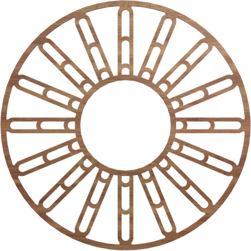 Médaillon de plafond en bois de bouleau Hale 28 po x P 10 1/8 po x T 3/8 po, Noyer, H 28 po x l 28 po x P 0,25 po