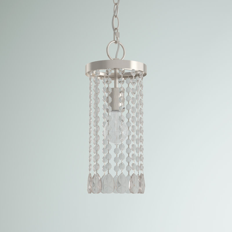 1 - Light Single Pendant, Brushed Nickel