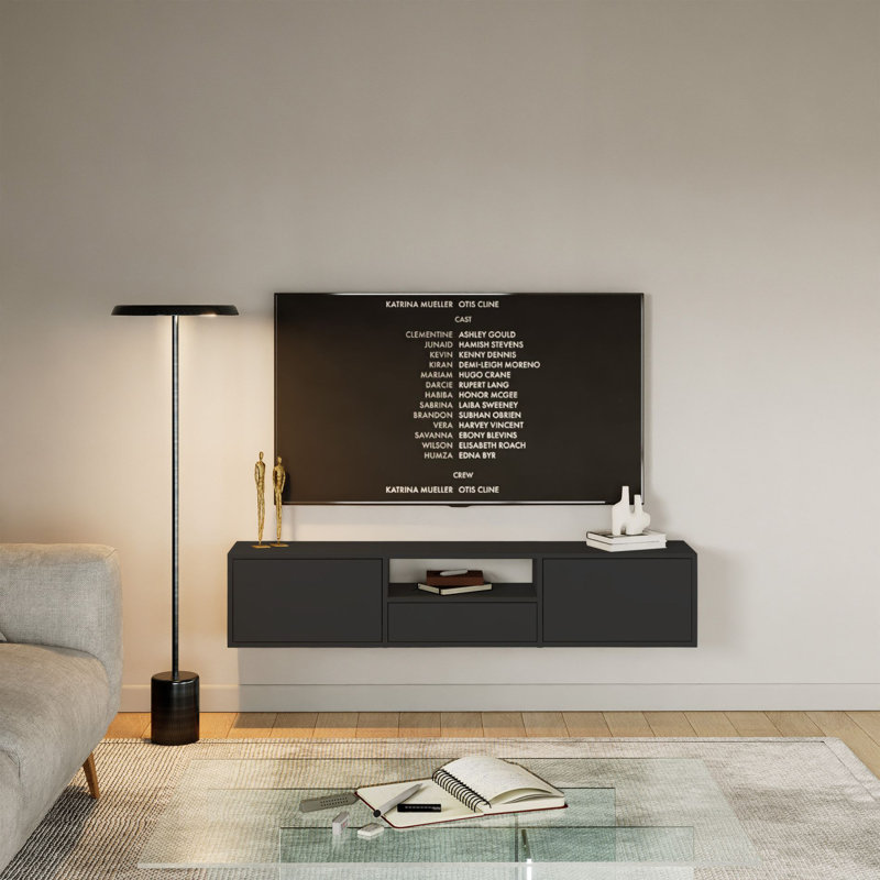 Takiea Unfinished TV Stand for TVs up to 65", Black