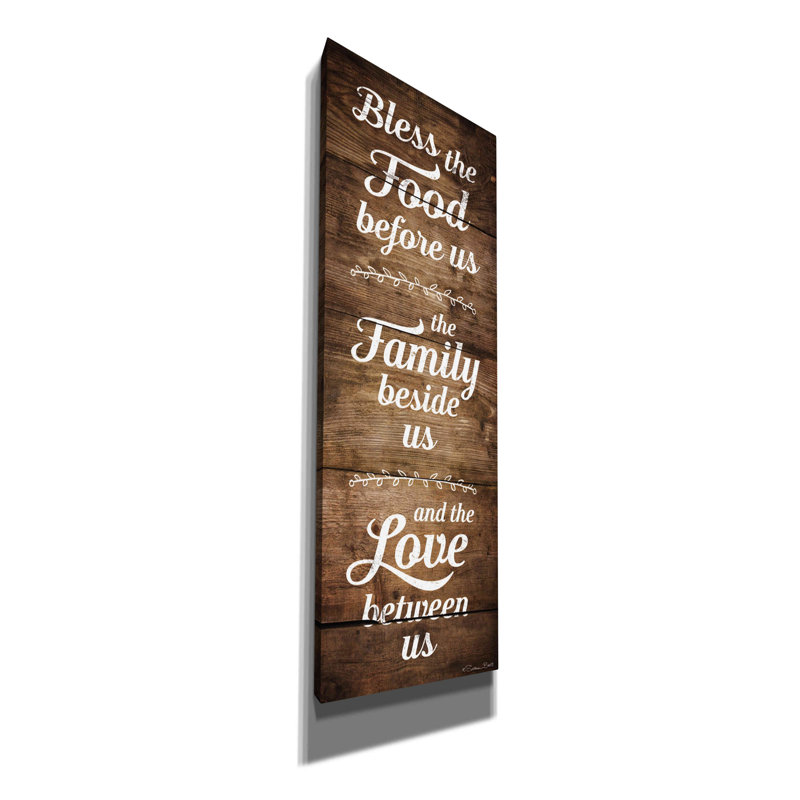 «Bless the Food devant nous» par Susan Ball, art mural sur toile, H 60 po x l 20 po x P 1,5 po