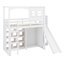 Lit mezzanine avec garde-robe, tablettes de rangement