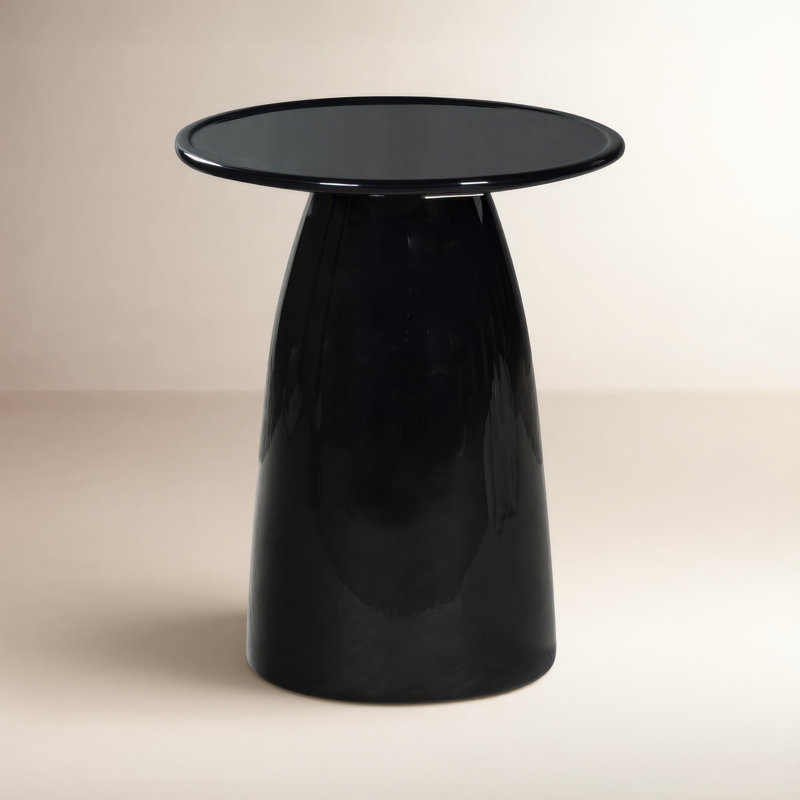 Darbonne Stephan Concrete Accent Table, Black