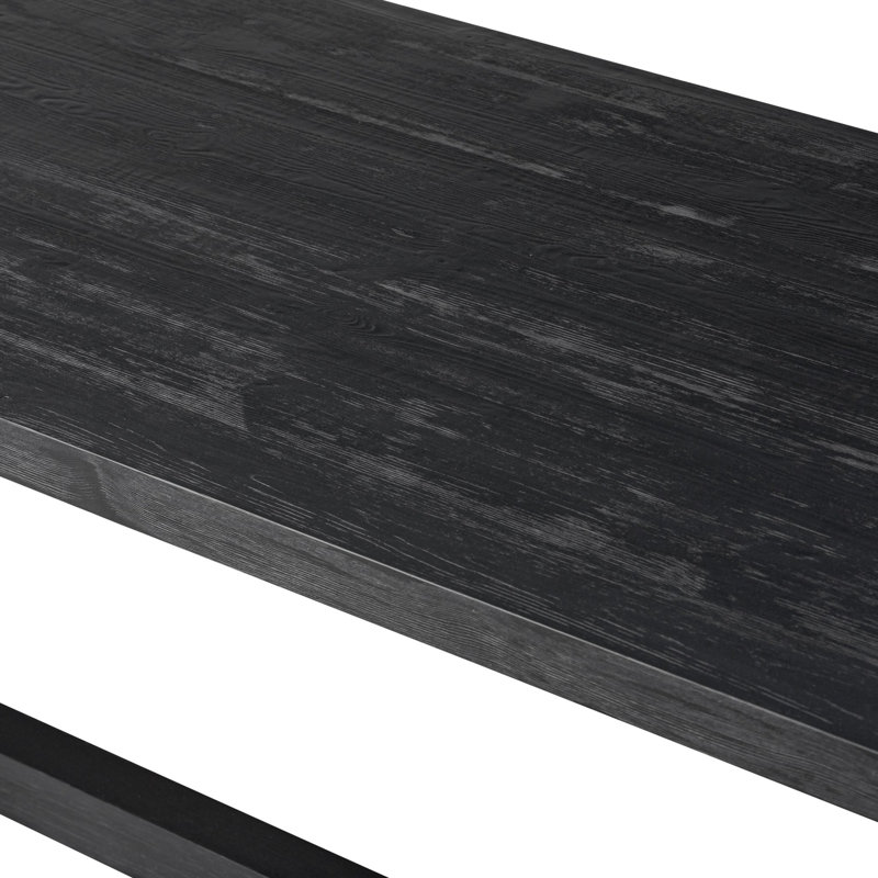 Otto Pine Wood Dining Table, 30" H x 39.25" W x 110" L, Black