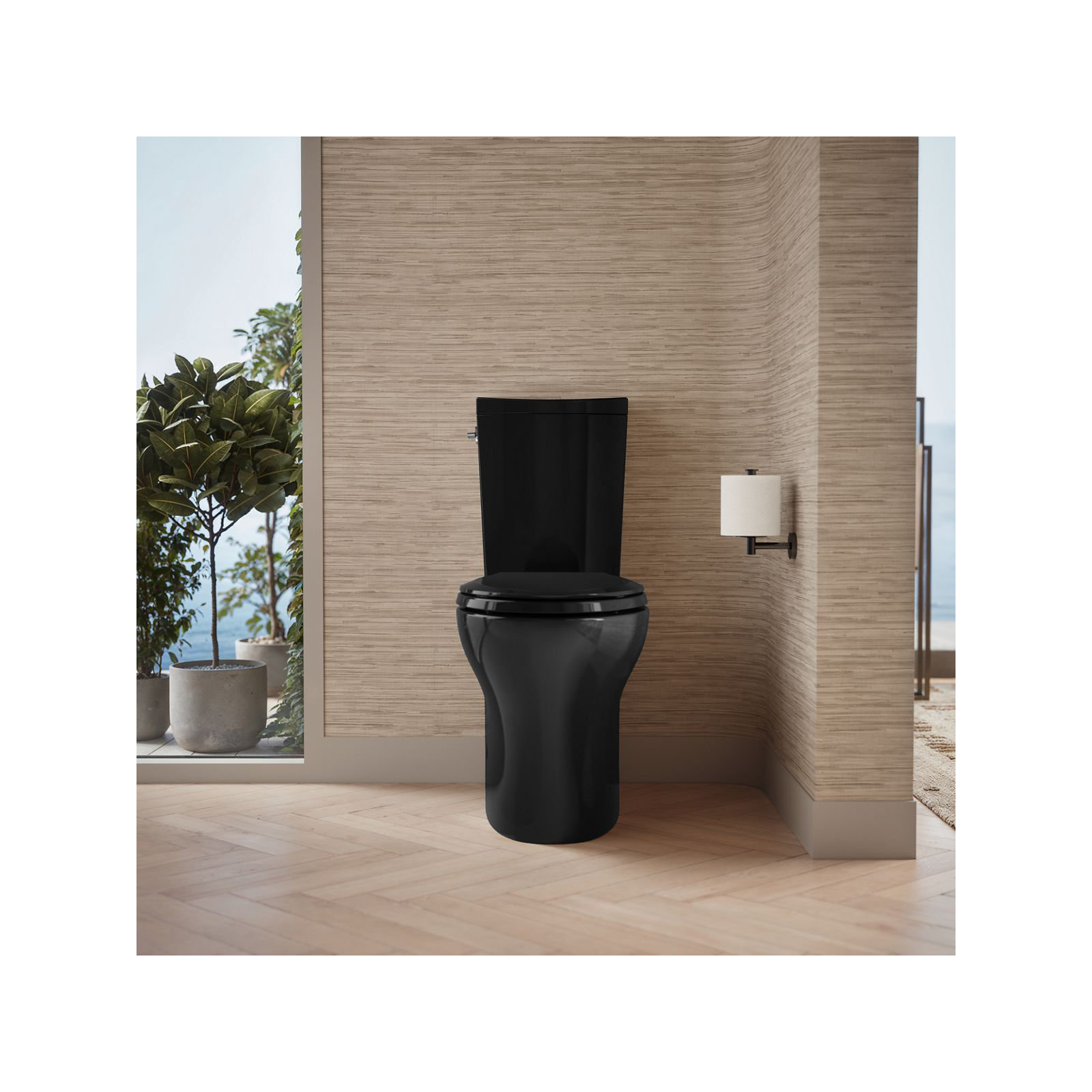 Persuade Comfort Height Elongated Chair Height Toilet Bowl, Matte Black