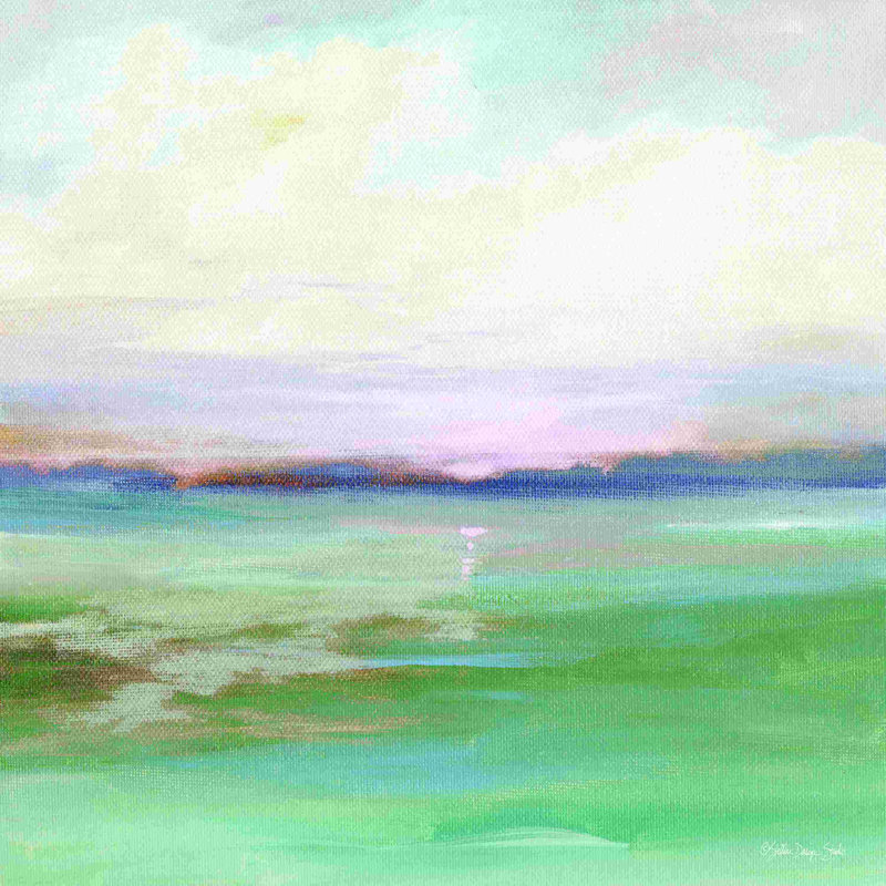 Horizon calme 3, H 20 po x l 20 po, Non, Cadre flottant noyer