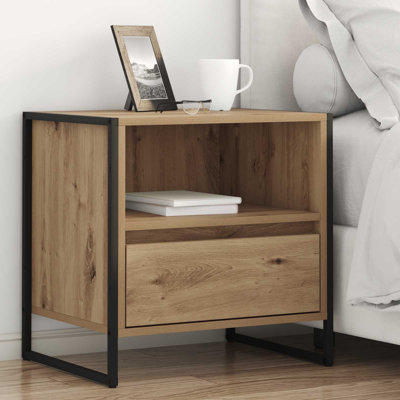 50cm W Manufactured Wood Bedside Table