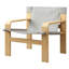 Fauteuil détachable et lavable en tissu de lin avec structure en bois massif, accoudoirs larges, design Mid-Century pour le salon, la chambre à coucher et le balcon-292231079-270028923