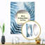 Kyntrell Blue Fern Fond III - Miroir mural décoratif floral, miroir bleu, impression sur métal-2078621270