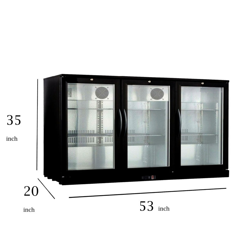 11 pieds cubes Pi. Réfrigérateur de bar à hauteur de comptoir en verre avec éclairage intérieur à DEL