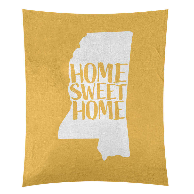 Tapisserie murale Home Sweet Mississippi, H 80 po x l 68 po, Jaune