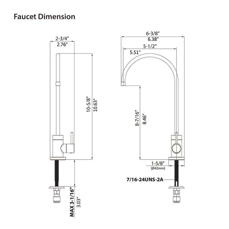 Kitchen Water Filter Faucet, Drinking Water Faucet, Brushed Nickel