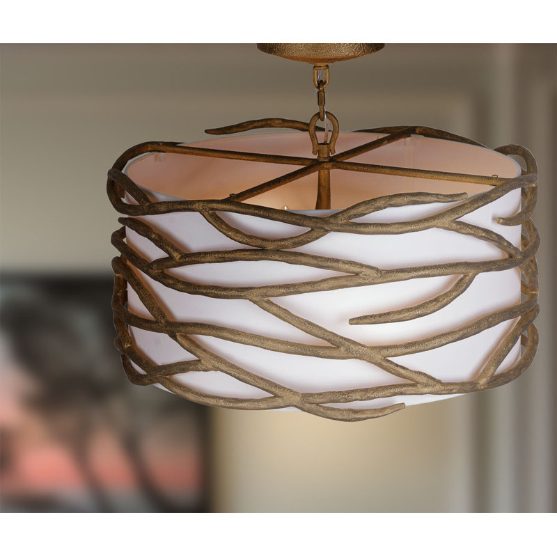 Minka Lavery Branch Reality - 4 Lights Semi Flush In Ashen Gold Finish