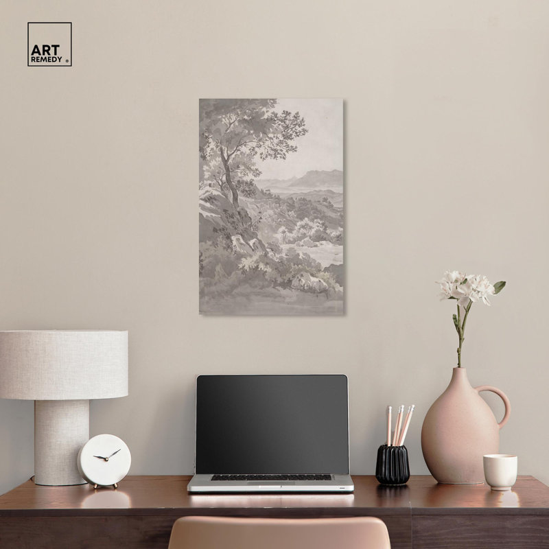 Gray Landscape Wrapped Canvas Art, 24" x 16"