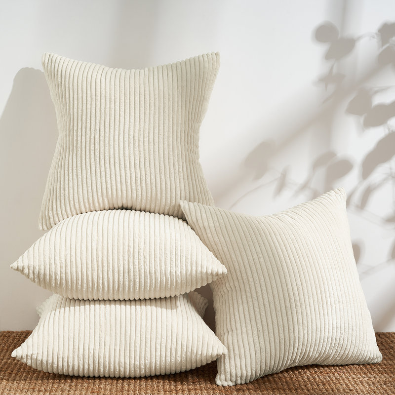 Corduroy Striped Corduroy Pillow Cover Square Modern Gradient Pillow Cases for Sofa,  Decorative Cushion Cover, 20"H x 20"W