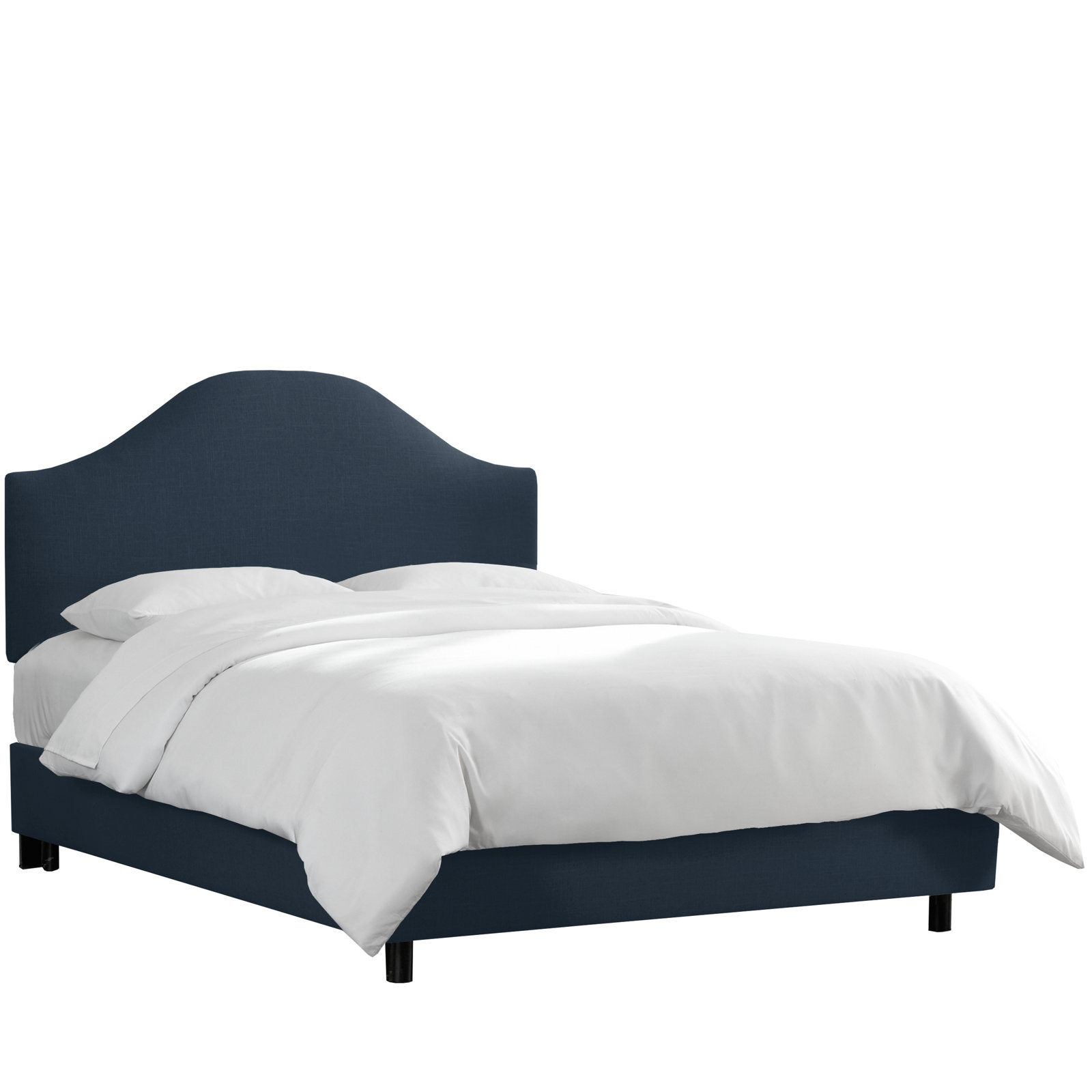 Morris Upholstered Standard Bed, Classic Navy Linen, California King
