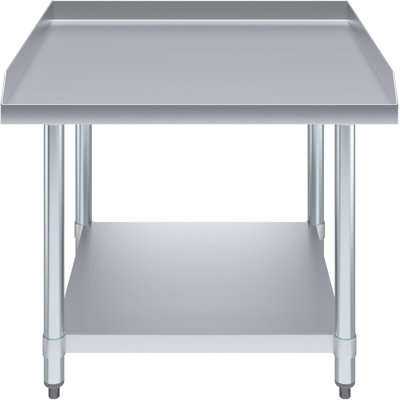 Table pour équipement et table de mixage en acier inoxydable express H 24 po x l 30 po x P 30 po Express KitchQuip avec tablette inférieure pour utilisation commerciale