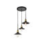 Luminaire suspendu conique 3 lumières grappe Dellwood-457080126