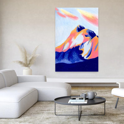 Contemporary Art Colorful Abstract Contemporary Nature Sunset Wall Art by Julie Lesouef - Wrapped Canvas Print
