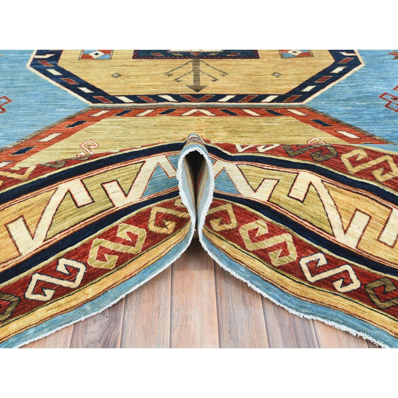 Tapis bleu ciel en laine noué à la main 9 K x l 9 pi x 11 pi 10 po 2BB297C677F84BC6AC098A8D3AD1647B