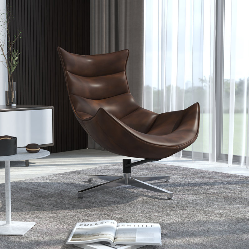 Fauteuil Cocoon Wyndham Home Office, Similicuir blouson aviateur