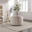 Chaise d'appoint moderne rembourrée, pivotante à 360 °, blanc cassé