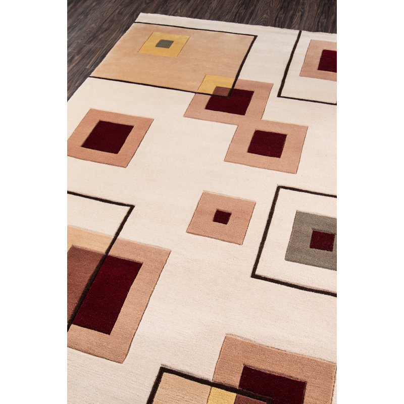 Tapis ivoire en laine touffeté à la main Ayano, Rectangle 2 pi x 3 pi