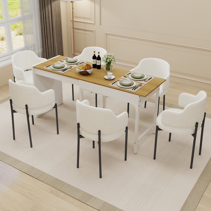 Extendable Dining Table, 2-8 Kitchen Wood Desk, Space Saving, Kitchen, Living Room