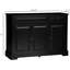 Buffet à buffet, cuisine moderne avec 2 tiroirs et tablettes réglables. Noir, design d'espace. . Buffet l 45,47 "x P 15,5" H 32 ", et tablettes, noir pour une maison fonctionnelle et élégante