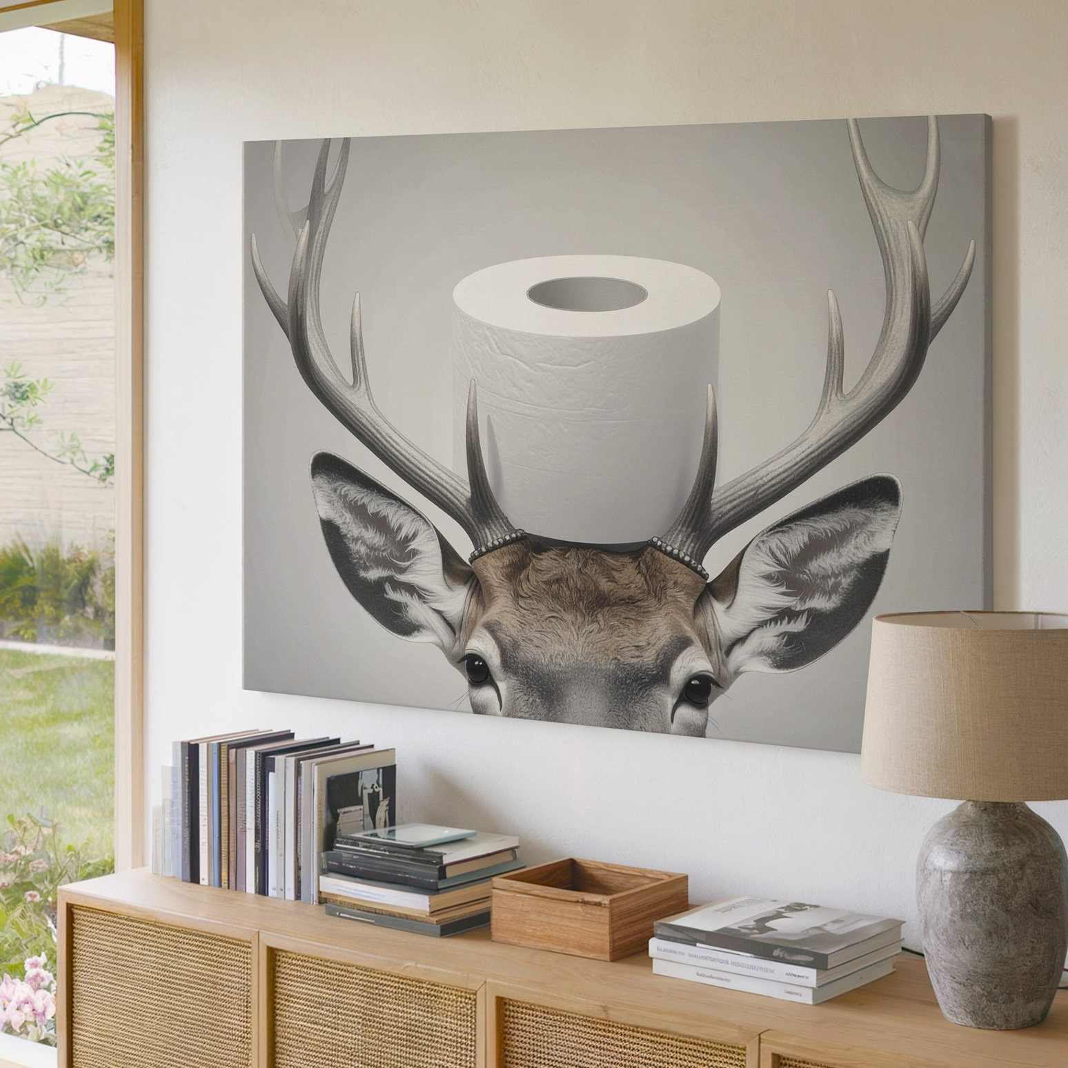 Trinx Canvas Wall Art A Striking Portrait Of A Deer With Large Majestic ...