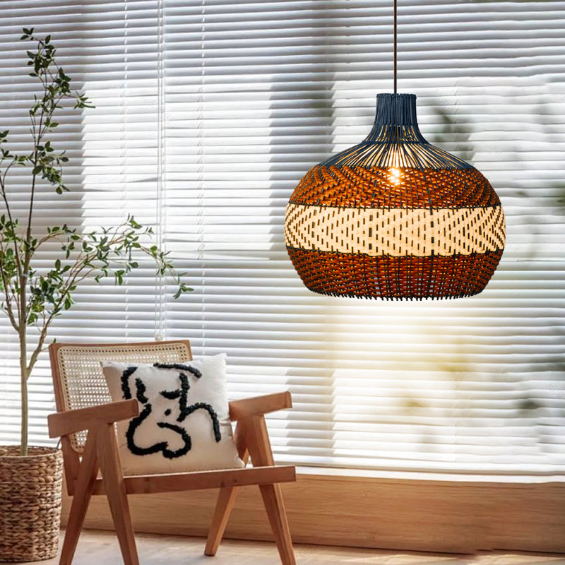 Luminaire suspendu bleu clair Adhem 1, H 21,65 po x l 23,62 po x P 23,62 po