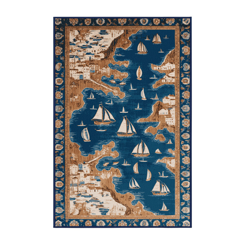  Tapis bord de mer lavable, Rectangle 4pi x 6 pi