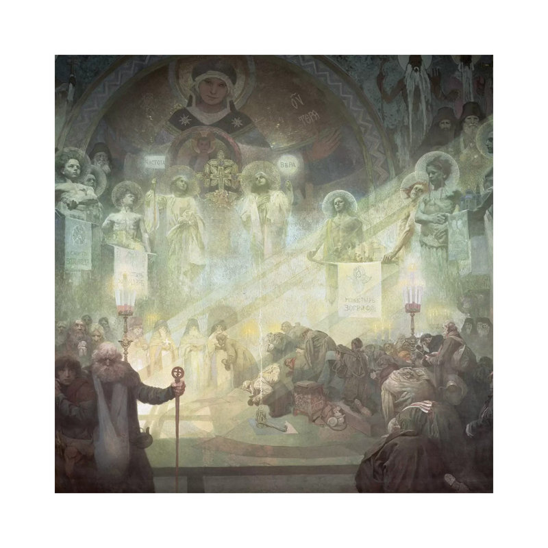 Holy Mount Athos, From The 'Slav Epic', 1926 by Alphonse Mucha - Wrapped Canvas Gallery-Wrapped Canvas Giclée