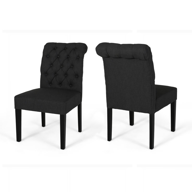 Reidsville 20'' H Tufted Upholstered Parsons Chair, Dark Gray