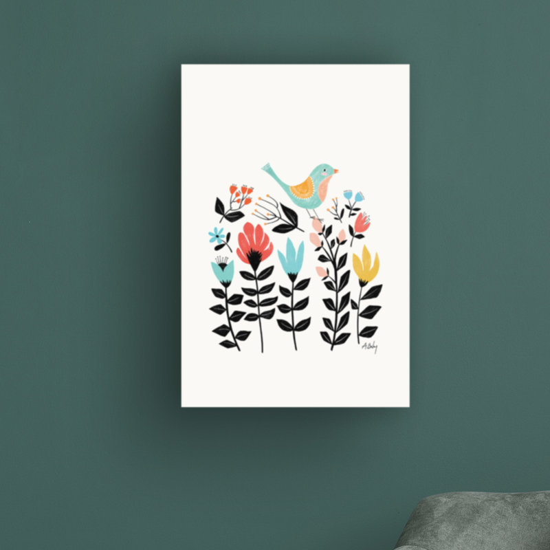 «Folk Art Garden» par Annie Bailey Art - impression sur toile tendue, H 19 po x l 12 po x P 2 po