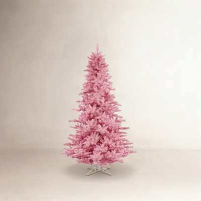 Pink Cashmere Flocked Fir Christmas Tree