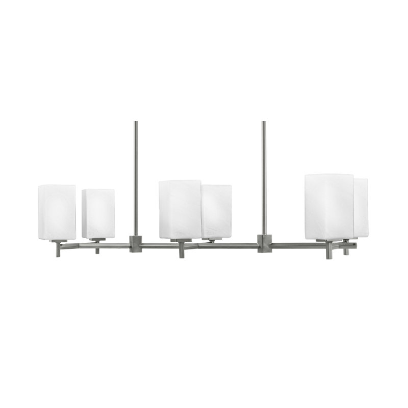 Luminaire pour îlot de cuisine 6 lumières Mariko, Graphite