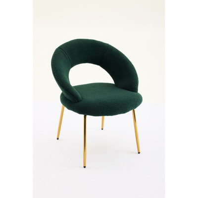 Chaise de salle à manger avec dossier ergonomique, rembourrage en mousse, structure en contreplaqué, chaise de style moderne en métal, pieds