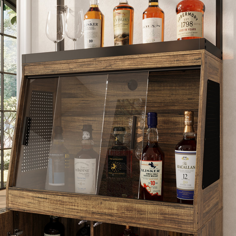 Armoire à vin verticale avec rangement et présentoir